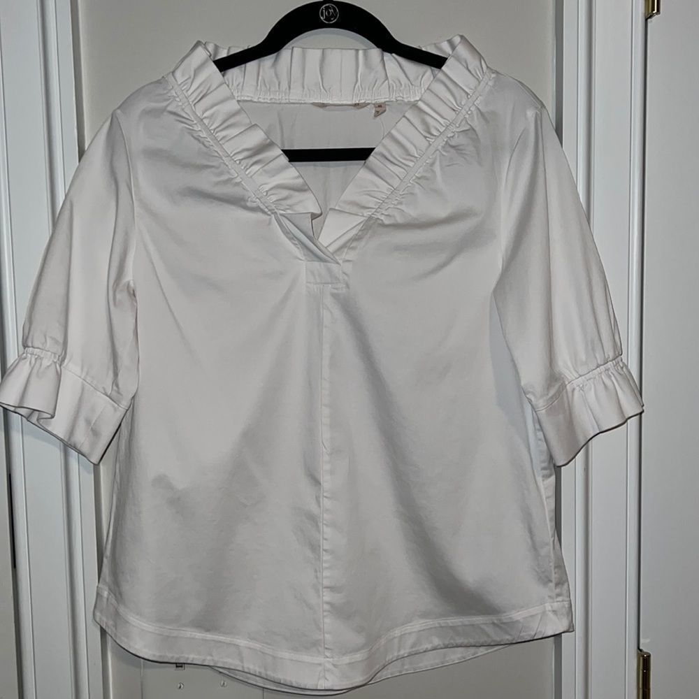 Soft Surroundings White Blouse SZ XS classic white blouse womens soft nwot